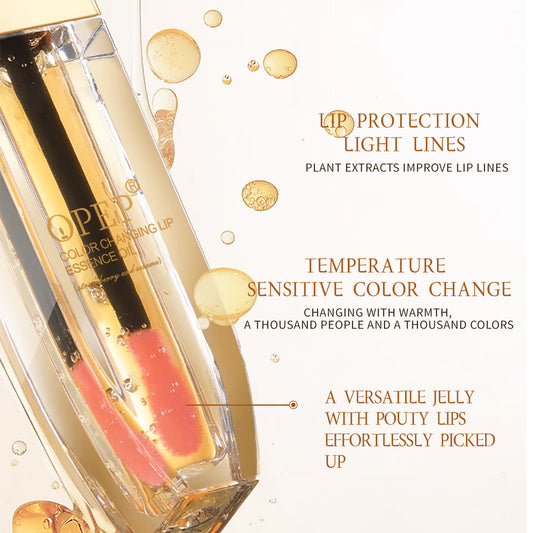 Color Changing Lip Essence Oil | Cream & Strawberry | Temperature Smart Color Change | Deep Lip Line Fade Lip Care Oil