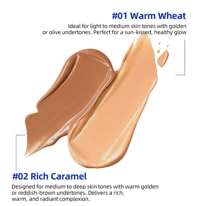BEAUTNICE Long Wear Light Foundation - Flawless, Breathable Full Coverage Makeup (#01 & #02)