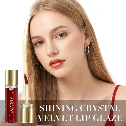 SHINING CRYSTAL VELVET LIP GLAZE ✦ 2 Shades (#03 Daylight Firework & #08 Crimson Nebula) ✦ Shiny Velvet Finish Long‑Lasting Lip Gloss