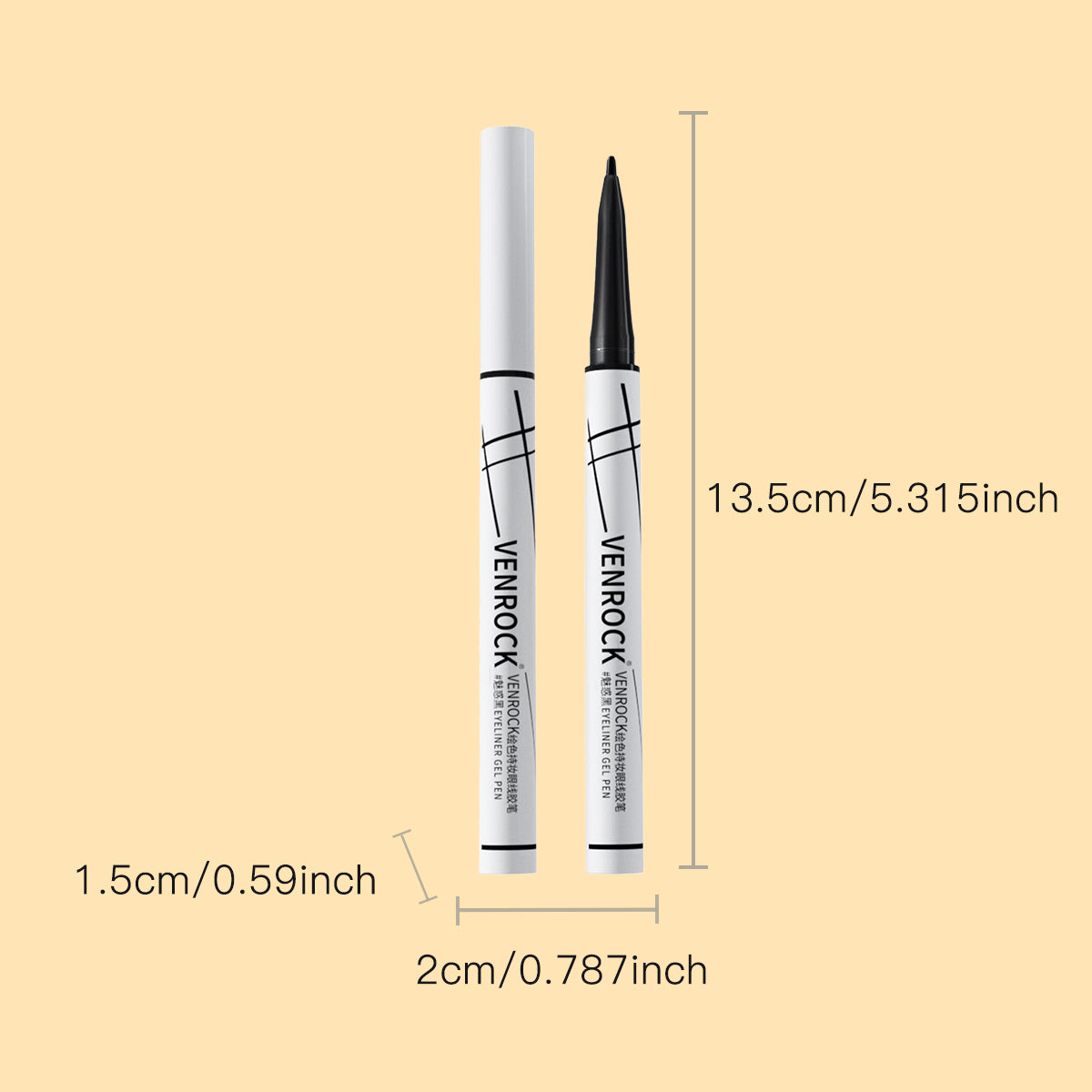 Stunning Slim Eyeliner - Night Black & Amber Brown, 0.1mm Ultra‑Fine Precise Liner, Leak‑Proof Longwear Eye Line