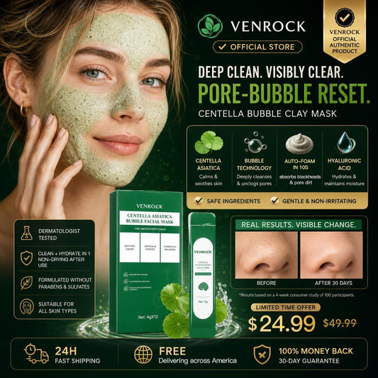 Venrock Centella foam facia Imask can remove black andcontrol oil,deeply clean facial dirt Outdoorfun Hydrate 1Box * 12 Pcs