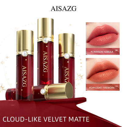 SHINING CRYSTAL VELVET LIP GLAZE ✦ 2 Shades (#03 Daylight Firework & #08 Crimson Nebula) ✦ Shiny Velvet Finish Long‑Lasting Lip Gloss
