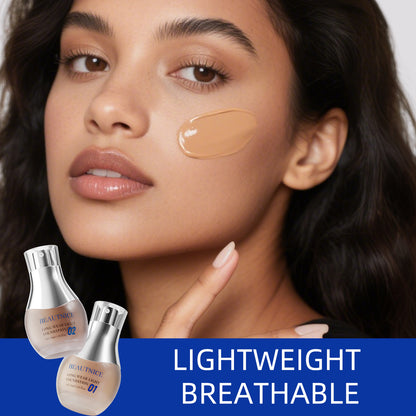 BEAUTNICE Long Wear Light Foundation - Flawless, Breathable Full Coverage Makeup (#01 & #02)
