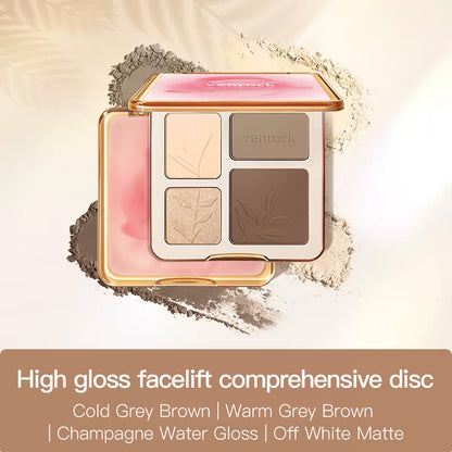 Four‑color Shimmering Contour Palette ✦ All‑in‑1 Contour Highlight Bronzer ✦ Silky Blendable Long‑Lasting Makeup Palette