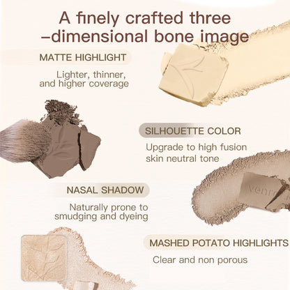 Four‑color Shimmering Contour Palette ✦ All‑in‑1 Contour Highlight Bronzer ✦ Silky Blendable Long‑Lasting Makeup Palette