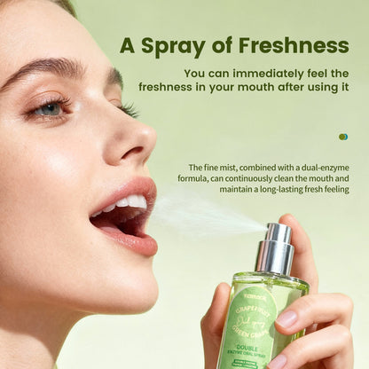 DOUBLE ENZYME ORAL SPRAY - Instant Fresh Breath & Oral Care Mist (Jasmine Dragon Well Tea / Grapefruit Green Grape)