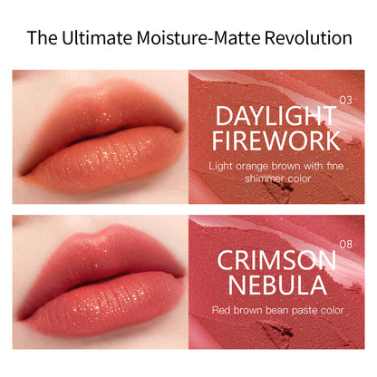 SHINING CRYSTAL VELVET LIP GLAZE ✦ 2 Shades (#03 Daylight Firework & #08 Crimson Nebula) ✦ Shiny Velvet Finish Long‑Lasting Lip Gloss
