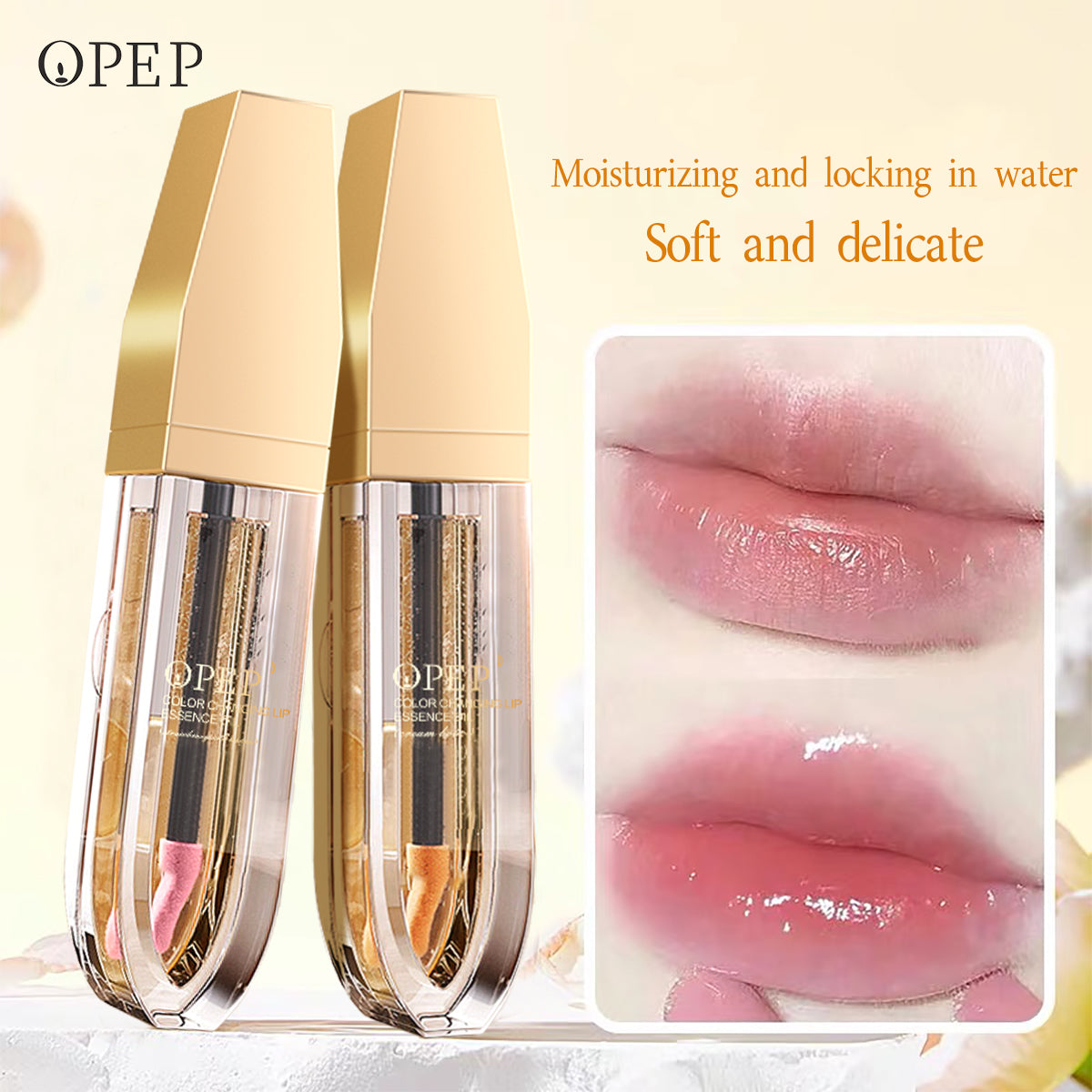 Color Changing Lip Essence Oil | Cream & Strawberry | Temperature Smart Color Change | Deep Lip Line Fade Lip Care Oil