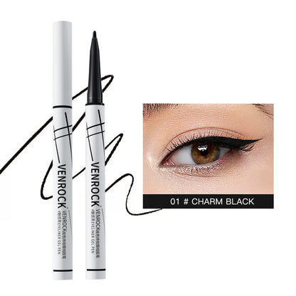 Stunning Slim Eyeliner - Night Black & Amber Brown, 0.1mm Ultra‑Fine Precise Liner, Leak‑Proof Longwear Eye Line