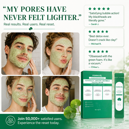 Venrock Centella foam facia Imask can remove black andcontrol oil,deeply clean facial dirt Outdoorfun Hydrate 1Box * 12 Pcs