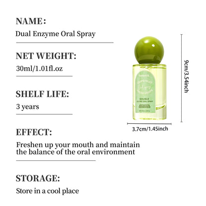 DOUBLE ENZYME ORAL SPRAY - Instant Fresh Breath & Oral Care Mist (Jasmine Dragon Well Tea / Grapefruit Green Grape)