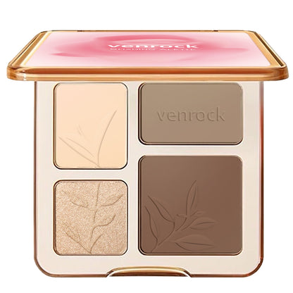 Four‑color Shimmering Contour Palette ✦ All‑in‑1 Contour Highlight Bronzer ✦ Silky Blendable Long‑Lasting Makeup Palette