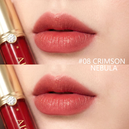 SHINING CRYSTAL VELVET LIP GLAZE ✦ 2 Shades (#03 Daylight Firework & #08 Crimson Nebula) ✦ Shiny Velvet Finish Long‑Lasting Lip Gloss