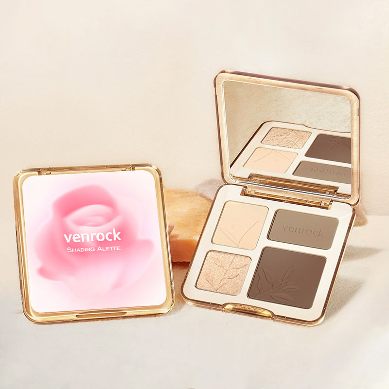 Four‑color Shimmering Contour Palette ✦ All‑in‑1 Contour Highlight Bronzer ✦ Silky Blendable Long‑Lasting Makeup Palette