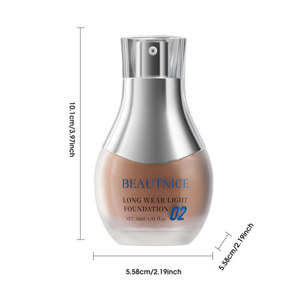 BEAUTNICE Long Wear Light Foundation - Flawless, Breathable Full Coverage Makeup (#01 & #02)